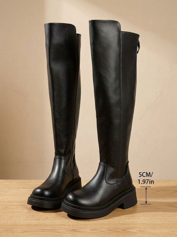 Women's Flat Over-the-Knee Side-Zip Stretch Back Boots