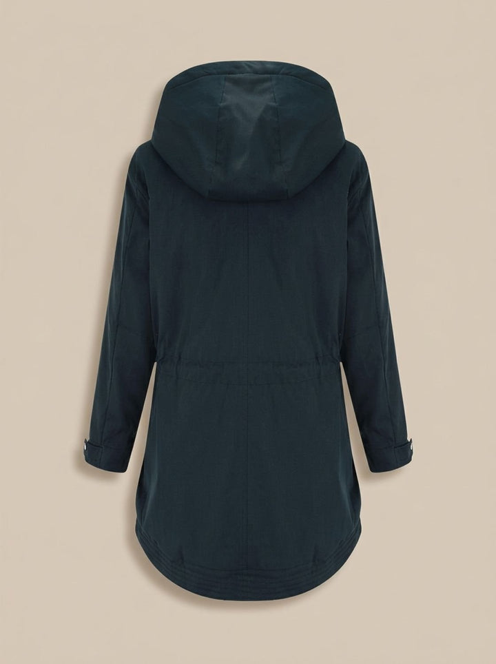 Women's Fleece-Lined Hooded Parka Winter Coat Adjustable Waist