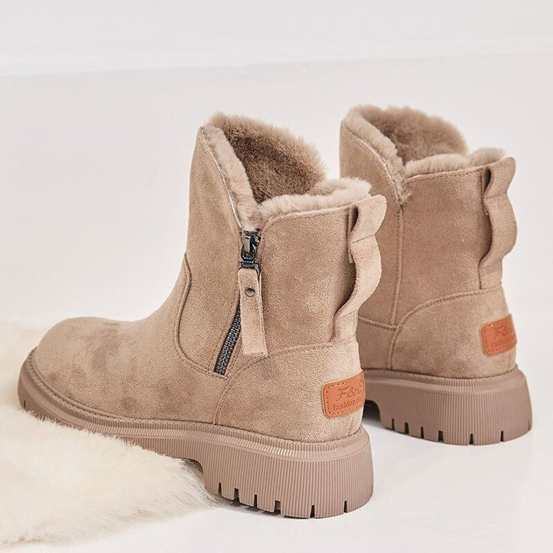 Women's Fleece-Lined Suede Slip-On ankle boots