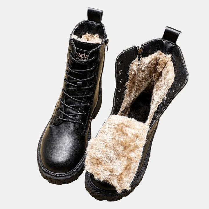 Women's Fur-Lined Lace-Up Combat Ankle Boots