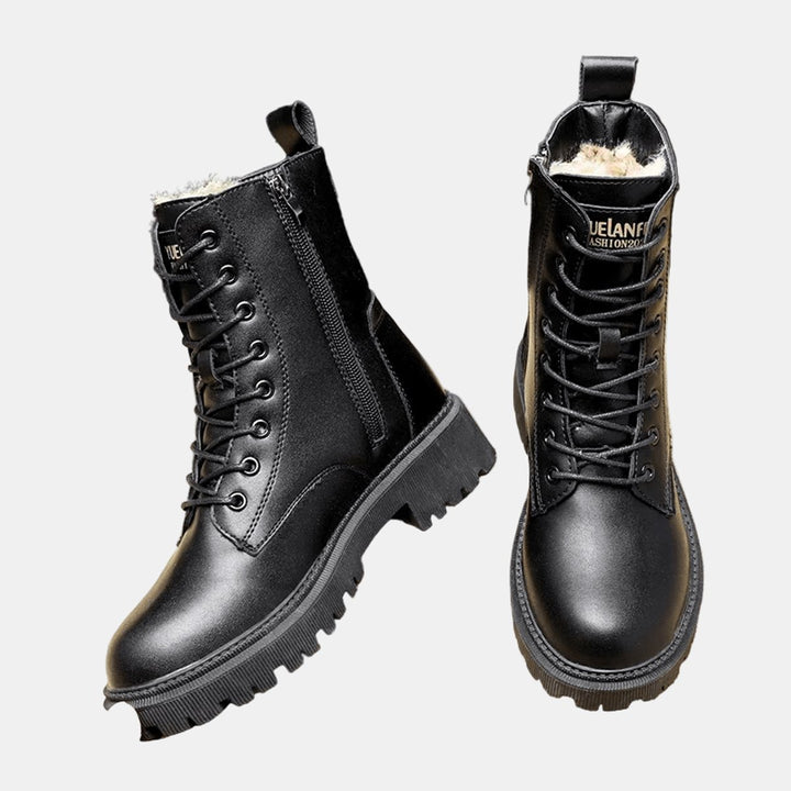 Women's Fur-Lined Lace-Up Combat Ankle Boots