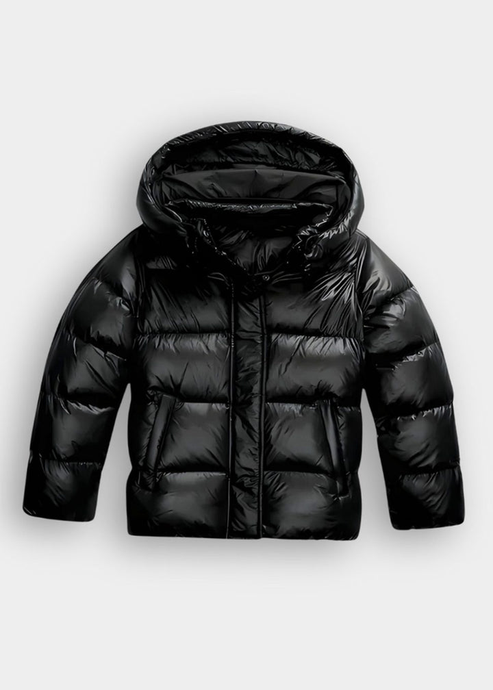 Women's Glossy Hooded Loose-Fit Quilted Jacket