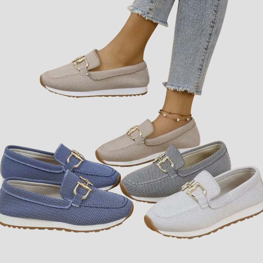 Women's Gold-Buckle Slip-On Sneaker Loafer
