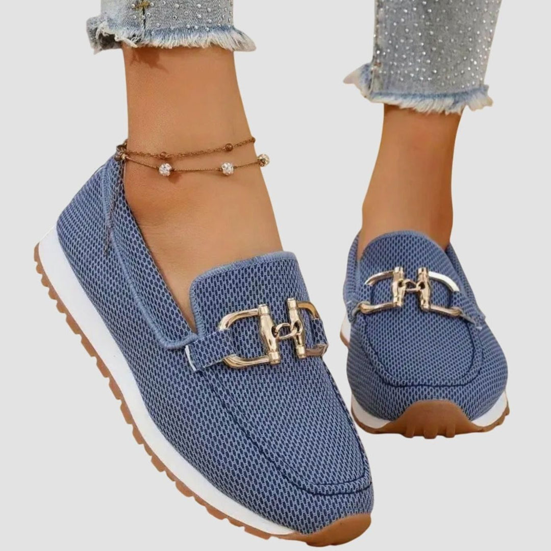 Women's Gold-Buckle Slip-On Sneaker Loafer - Blue