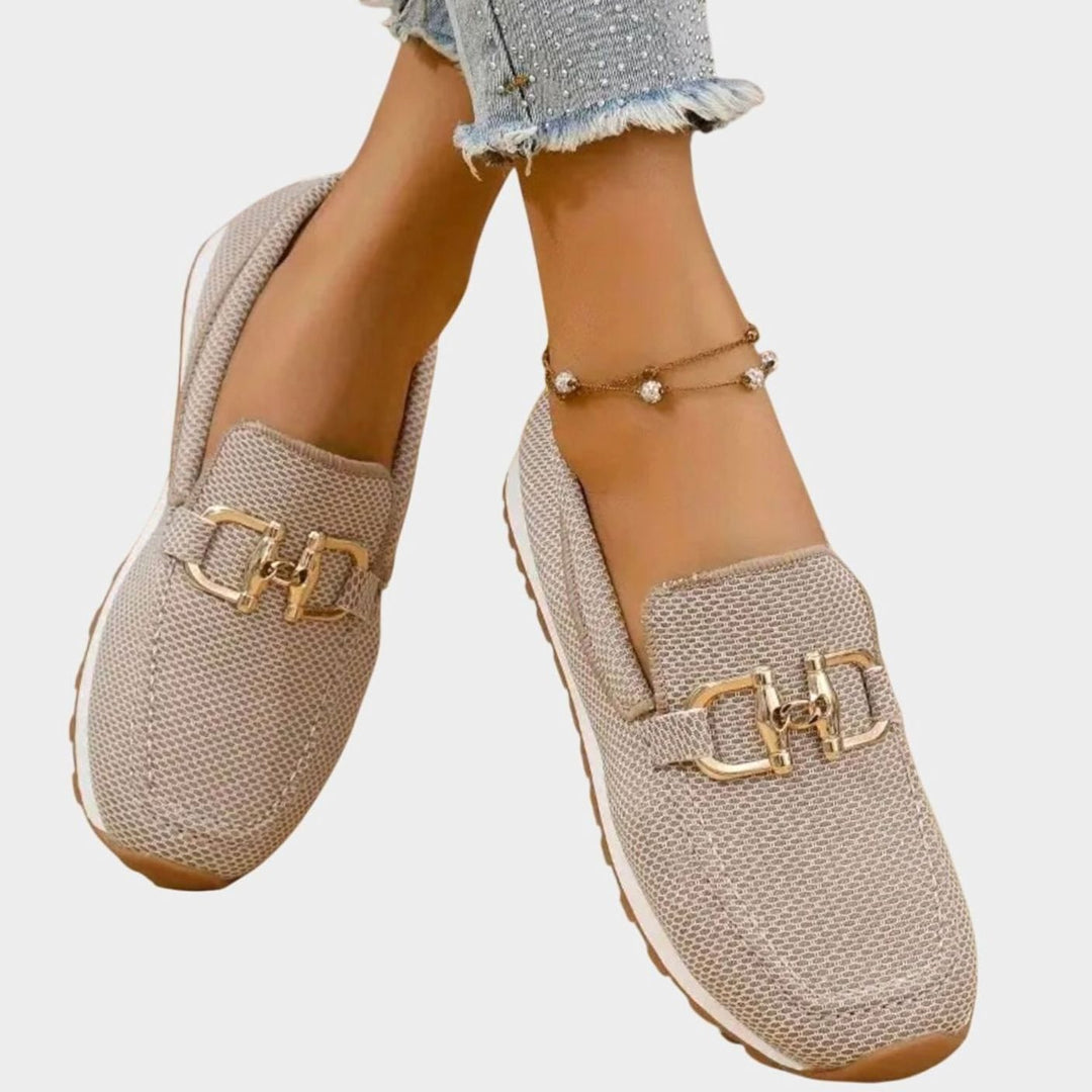 Women's Gold-Buckle Slip-On Sneaker Loafer