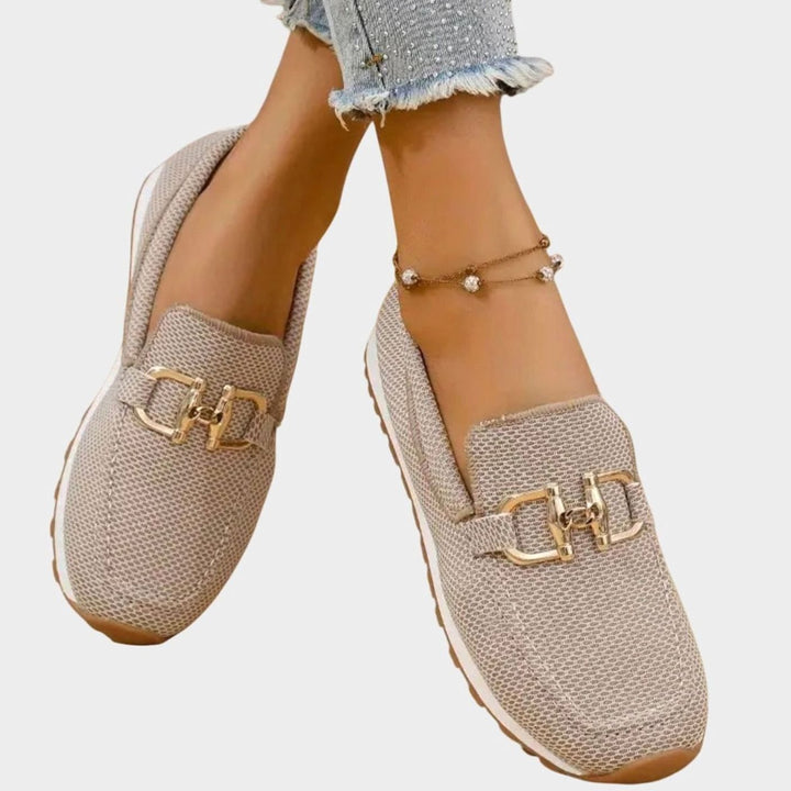 Women's Gold-Buckle Slip-On Sneaker Loafer