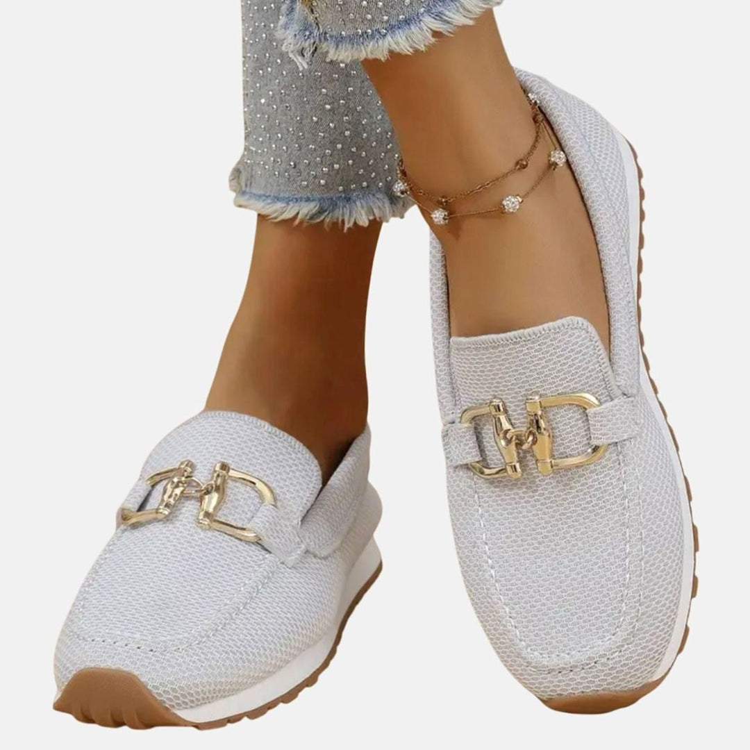 Women's Gold-Buckle Slip-On Sneaker Loafer