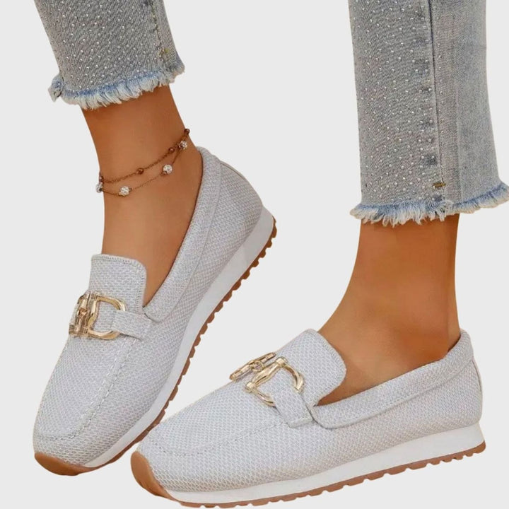 Women's Gold-Buckle Slip-On Sneaker Loafer