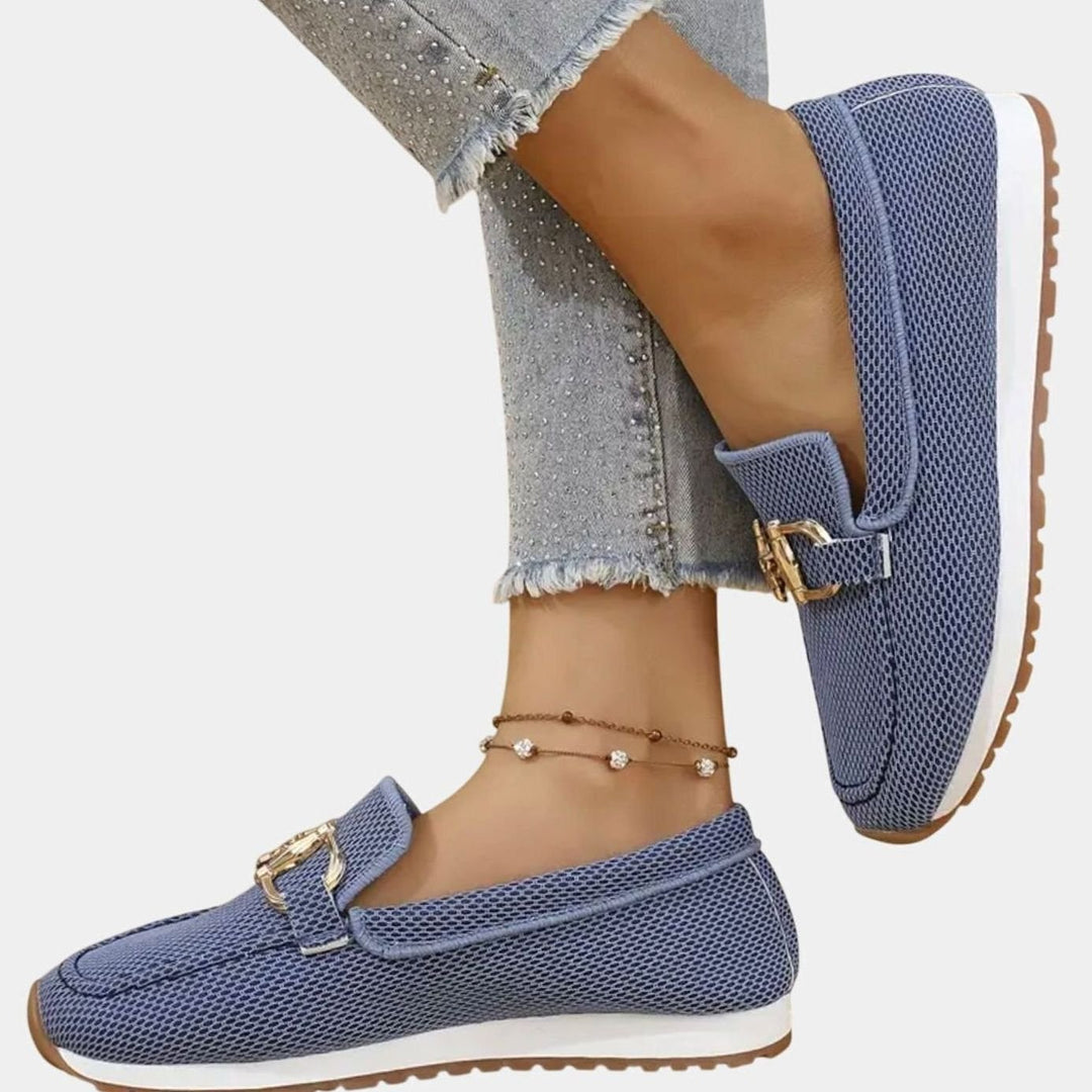 Women's Gold-Buckle Slip-On Sneaker Loafer