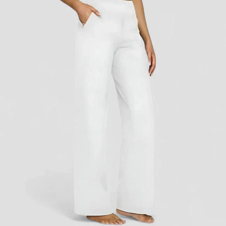 Women's High-Waist Dressy Wide Leg Elegant Trousers - White