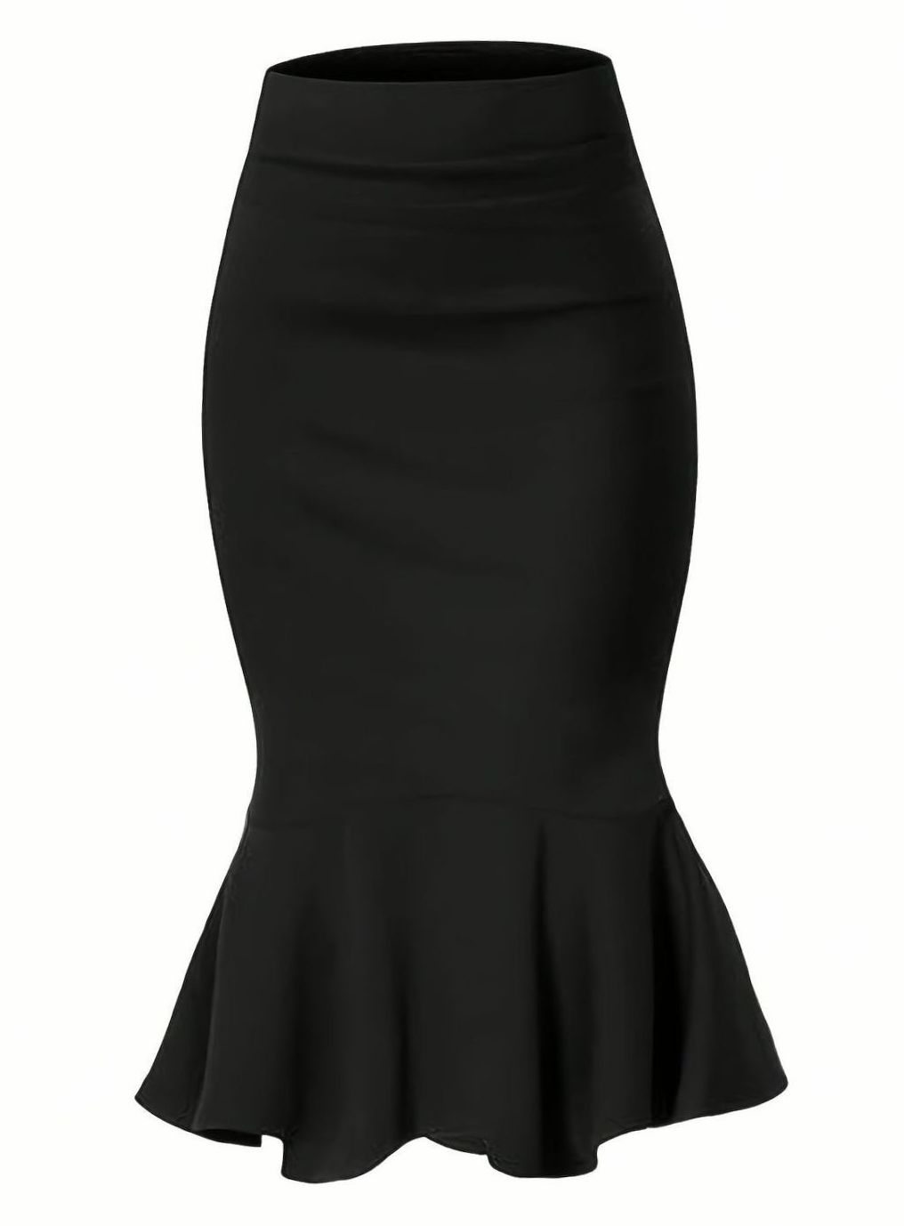 Women's High-Waist Fishtail Midi Pencil Skirt