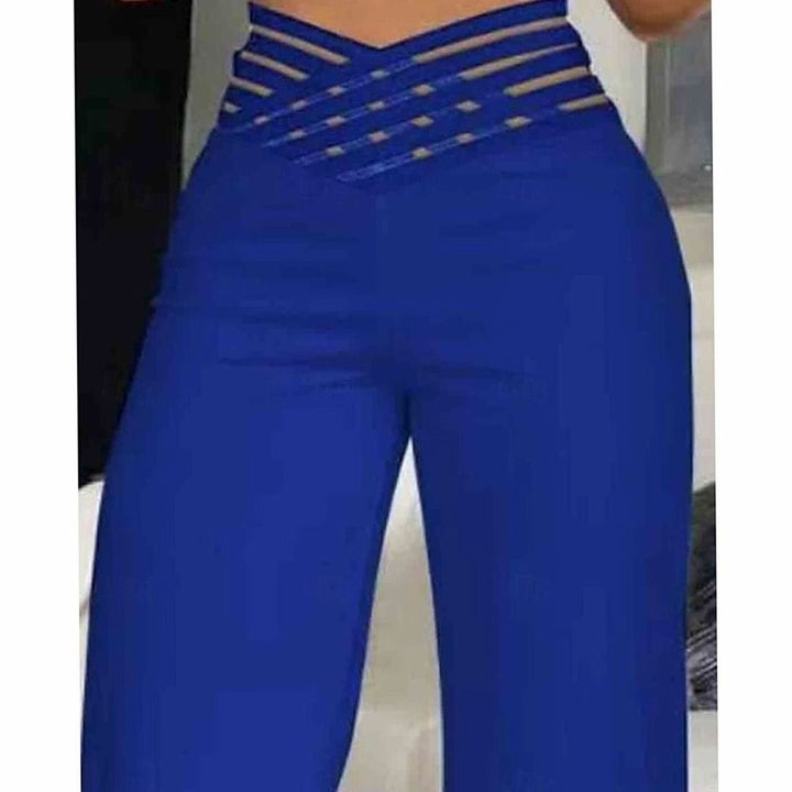 Women's High-Waist Wide-Leg Crossover Waistband Pants