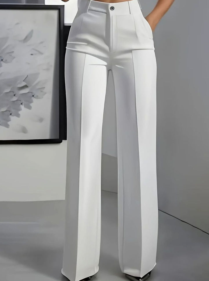 Women's High-Waist Wide-Leg Tailored Dress Pants - White