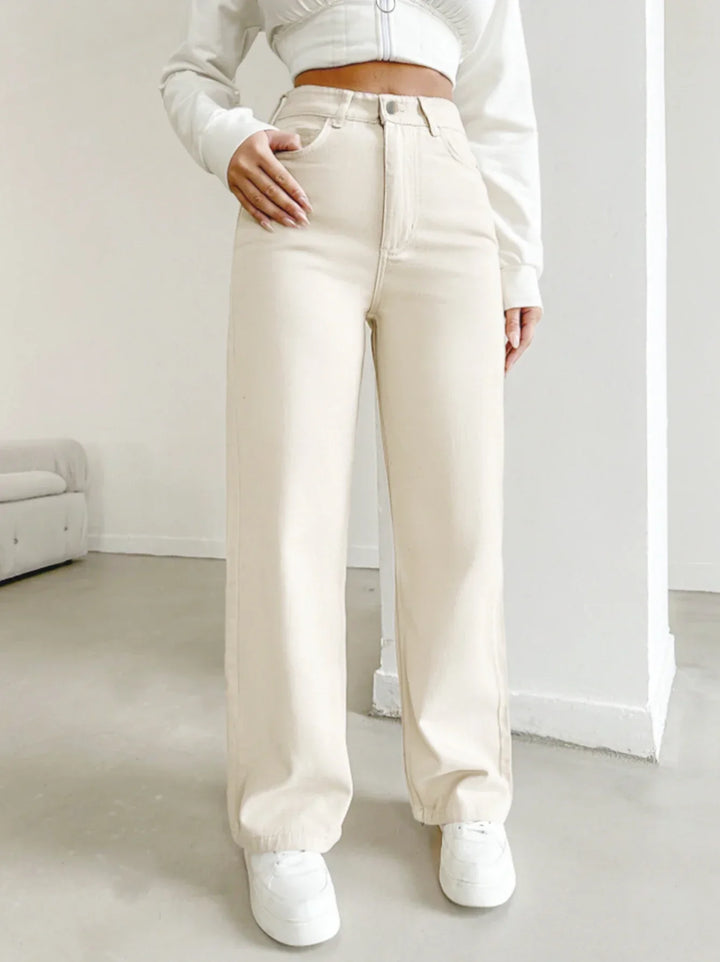 Claire | Women's High Waist Straight Leg Pants