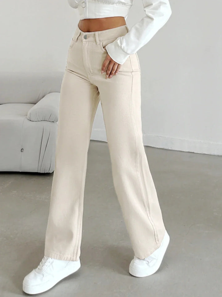 Claire | Women's High Waist Straight Leg Pants