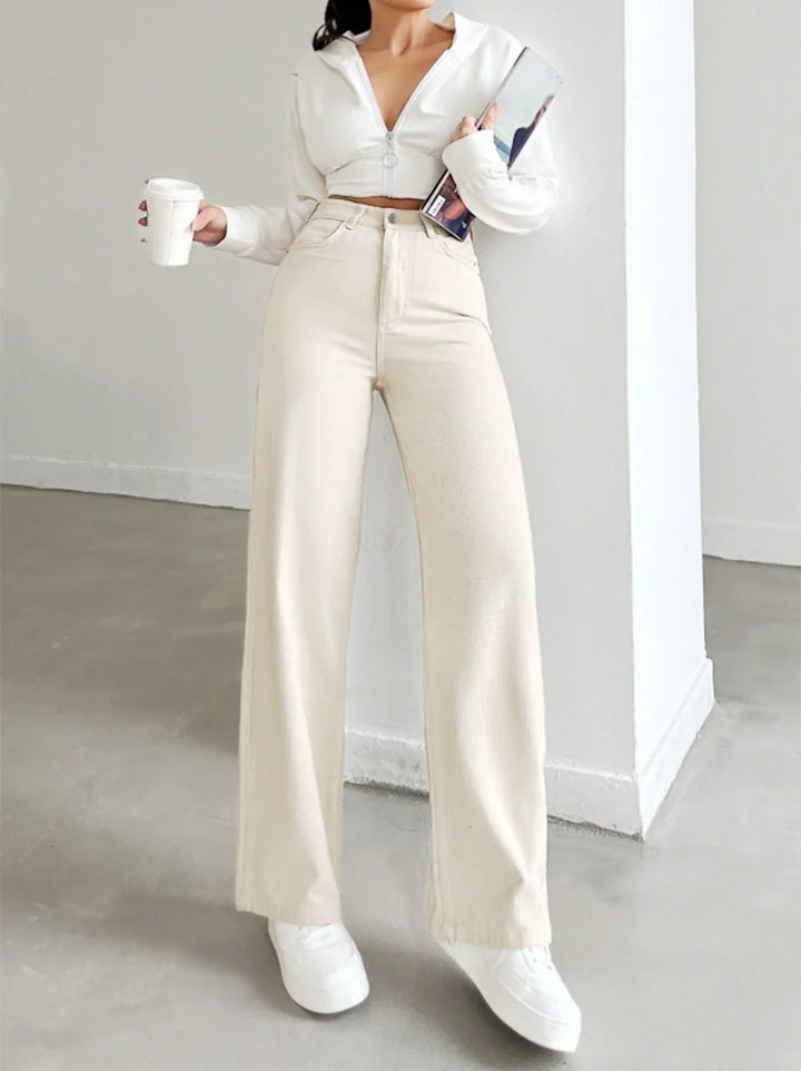 Claire | Women's High Waist Straight Leg Pants
