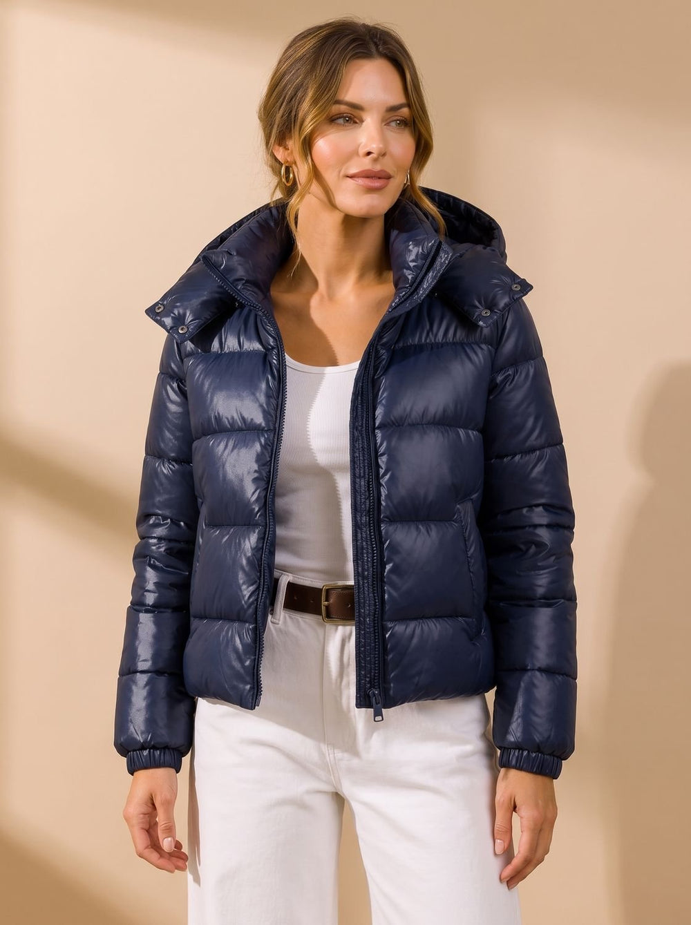 Women's Hooded Puffer Jacket Lightweight Quilted Winter Coat