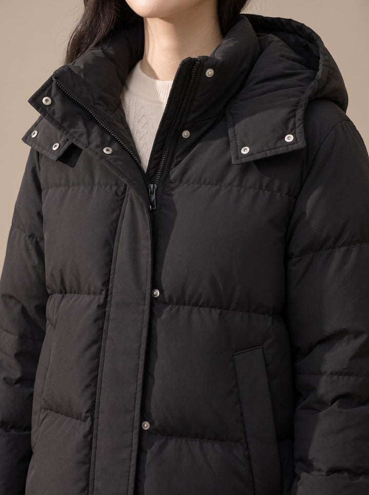 Women's Hooded Quilted Down Puffer Jacket Loose Fit