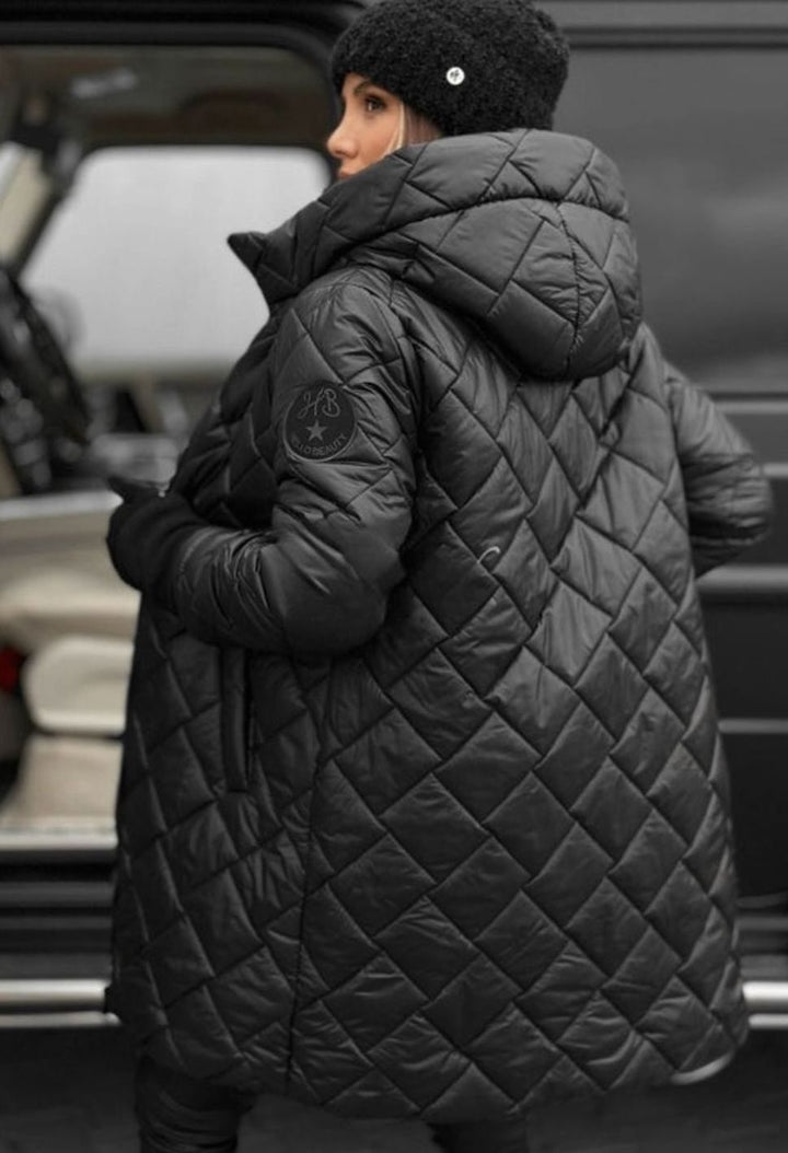 Women's Hooded Quilted Longline Puffer Jacket