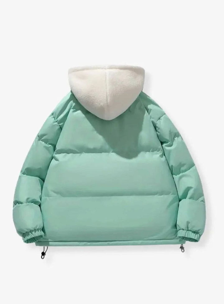 Women's Hooded Quilted Puffer Coat Fleece-Lined Winter Jacket