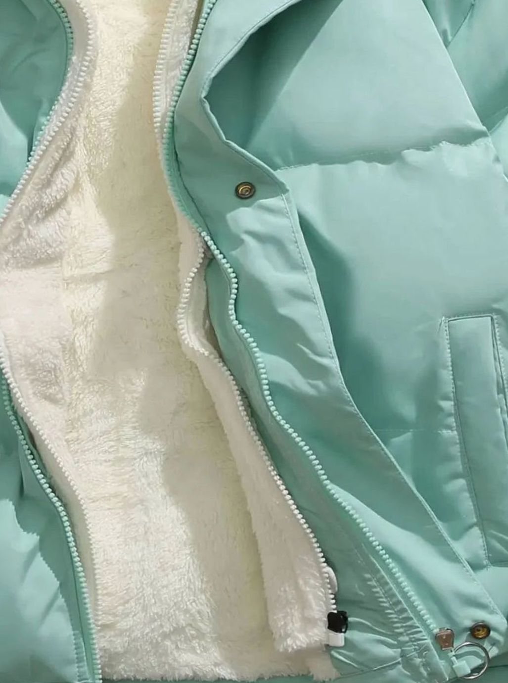 Women's Hooded Quilted Puffer Coat Fleece-Lined Winter Jacket