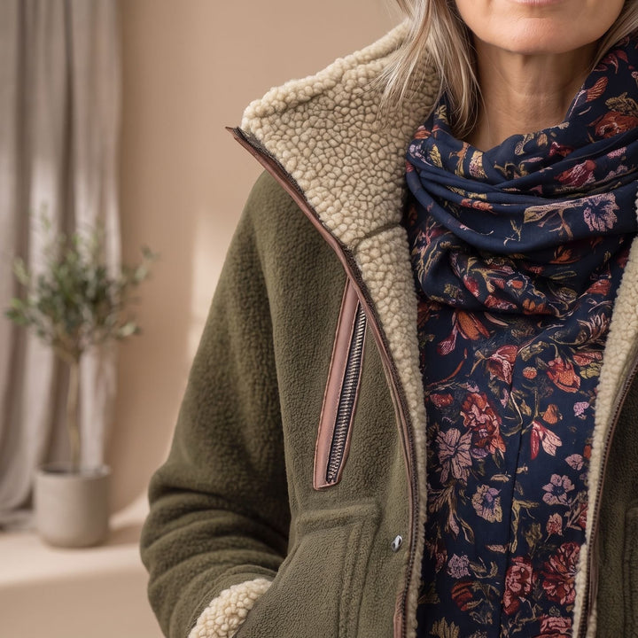 Women's Hooded Sherpa Teddy Coat Zip-Up Jacket