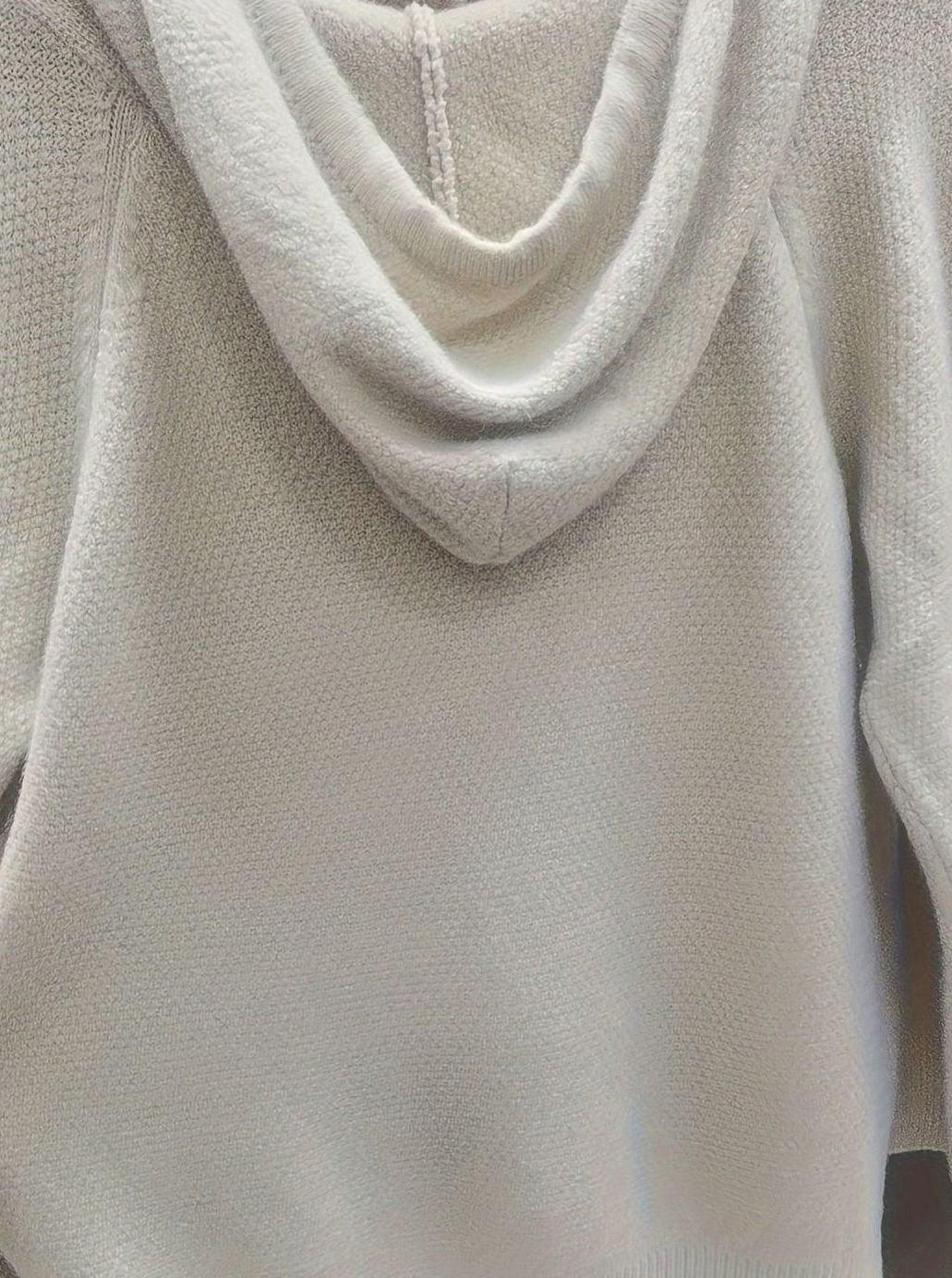 Women's Hooded Zip-Front Relaxed-Fit Knit Cardigan