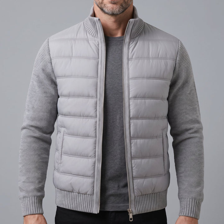 Women's Hybrid Quilted Jacket Fleece Sleeve Full-Zip