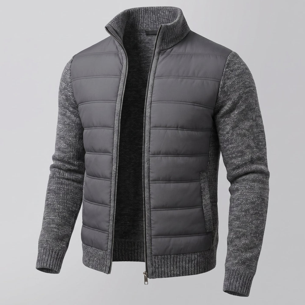 Women's Hybrid Quilted Jacket Fleece Sleeve Full-Zip