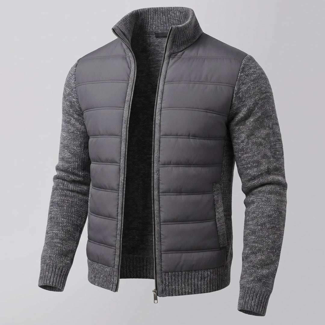 Women's Hybrid Quilted Jacket Fleece Sleeve Full-Zip