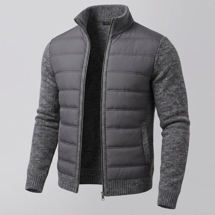 Women's Hybrid Quilted Jacket Fleece Sleeve Full-Zip