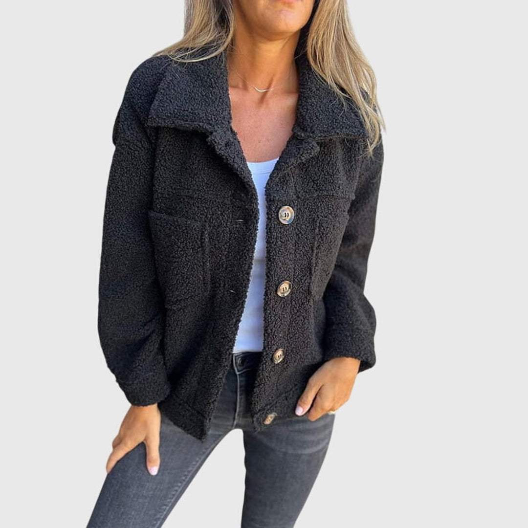 Women's Jacket Fleece Teddy Button-Front Shacket