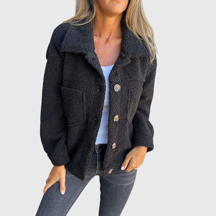 Women's Jacket Fleece Teddy Button-Front Shacket