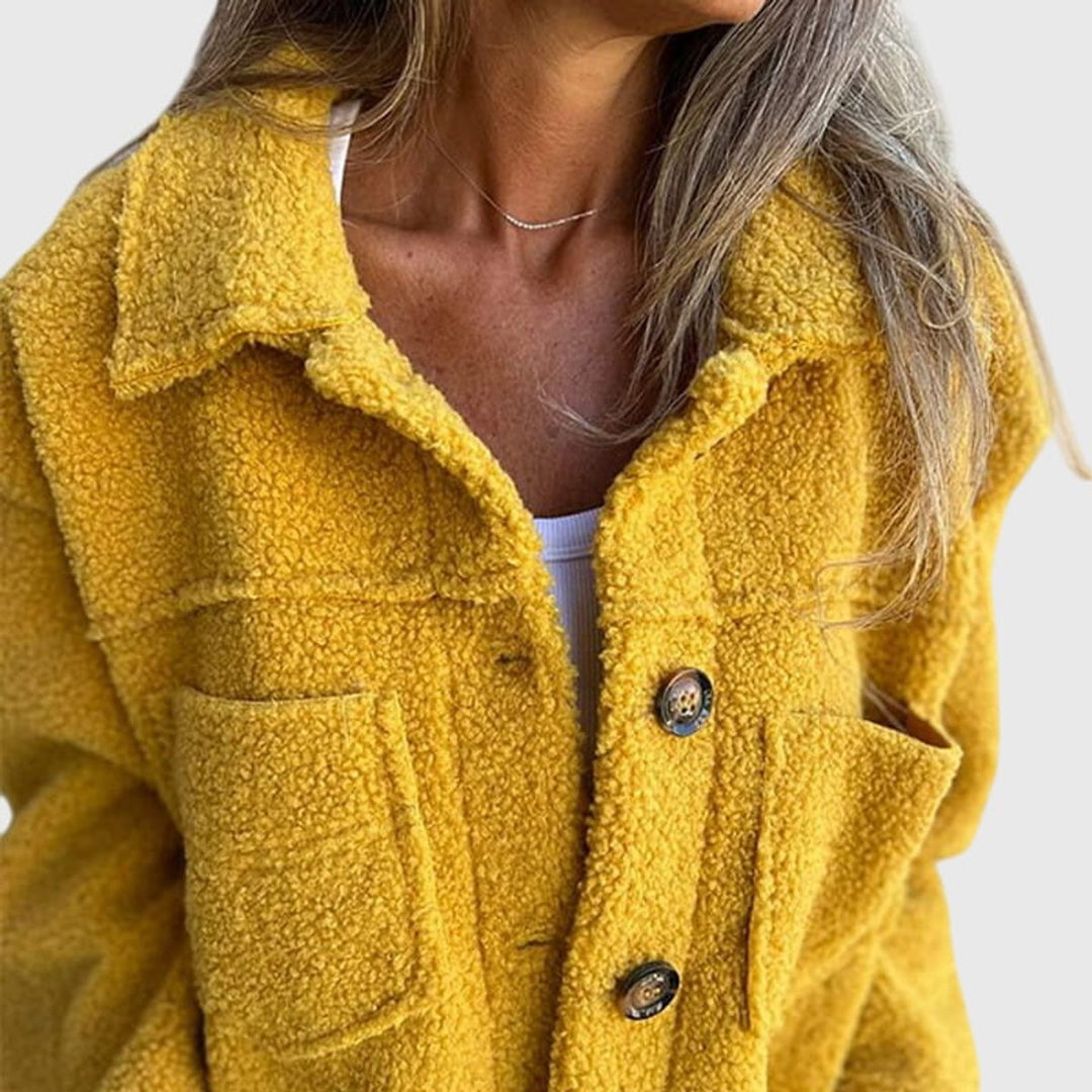Women's Jacket Fleece Teddy Button-Front Shacket