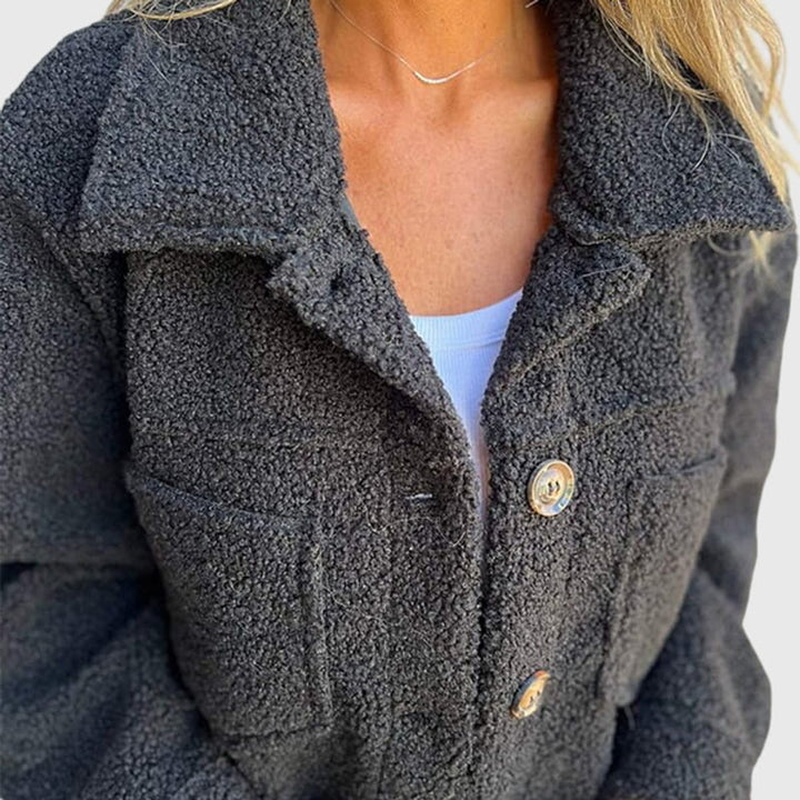 Women's Jacket Fleece Teddy Button-Front Shacket
