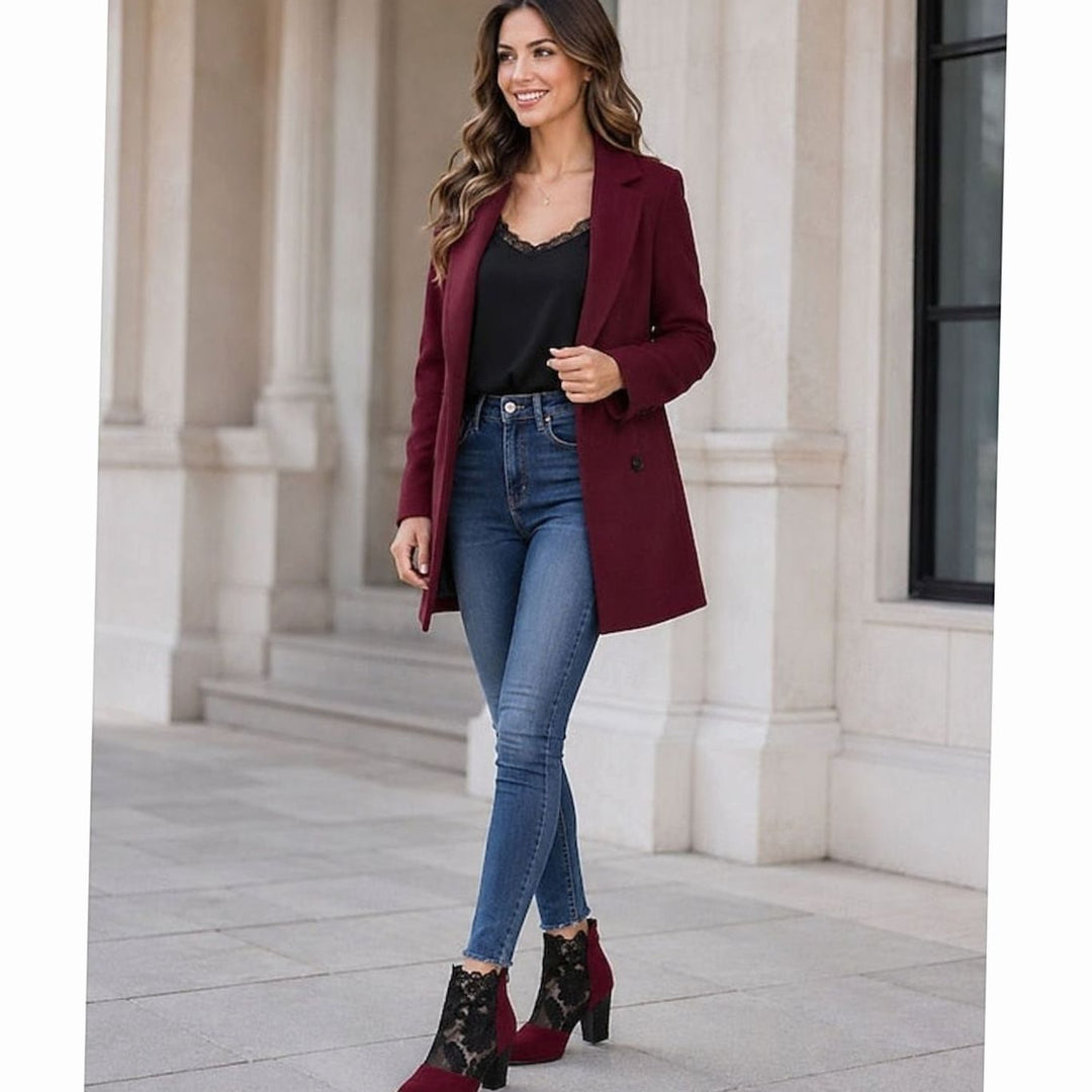Women's Lace-Accent Block Heel Ankle Boots