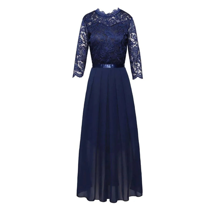 Women's Lace Bodice Three-Quarter Sleeve Maxi Formal Dresses