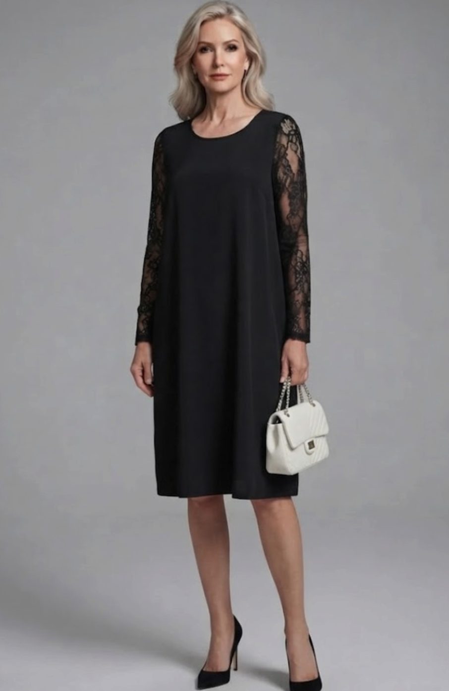 Women's Lace-Sleeve Peplum-Waist Fitted Midi Cocktail Dress