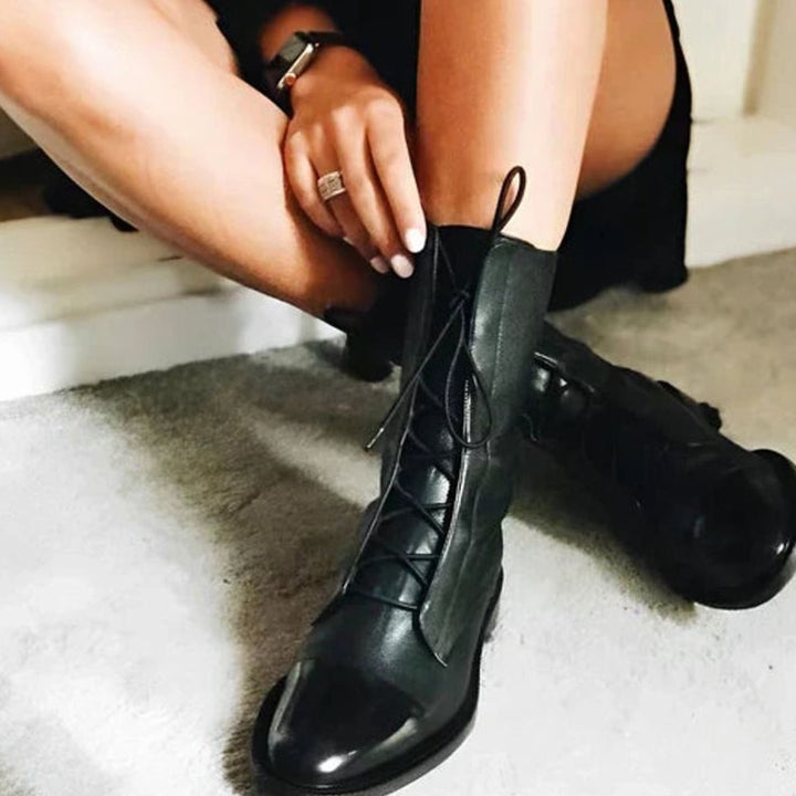 Women's Lace-Up Calf-Length Ankle Boots