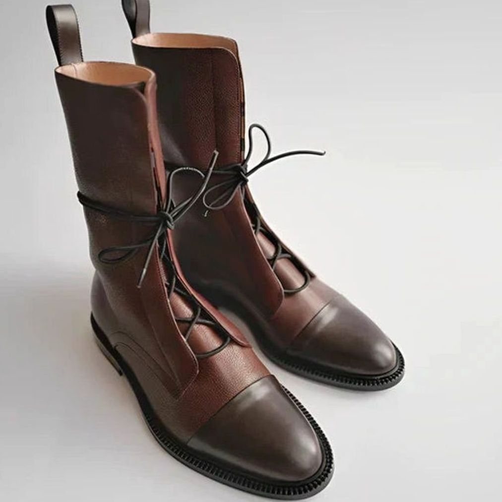 Women's Lace-Up Calf-Length Ankle Boots