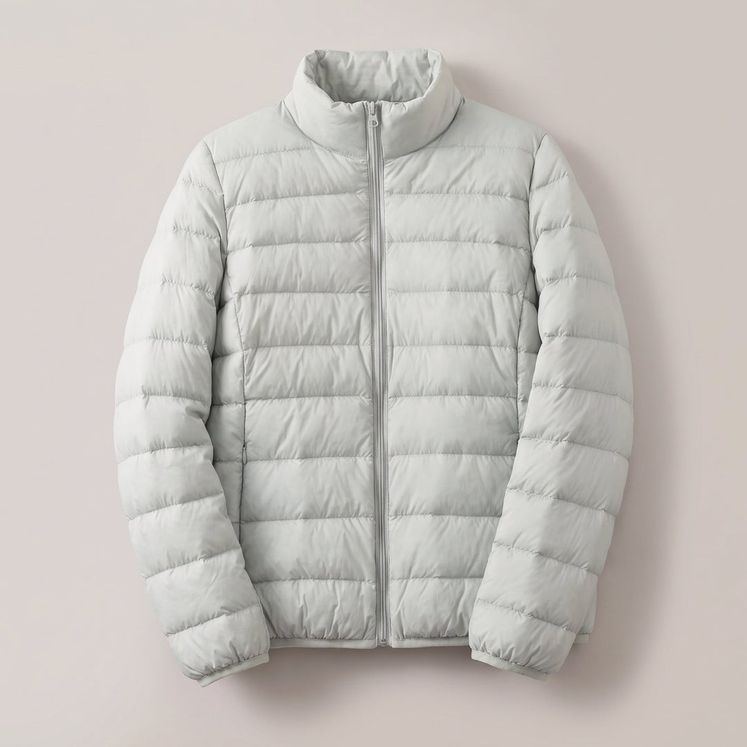 Women's Lightweight Down-Fill Stand-Collar Quilted Jacket - Light Green
