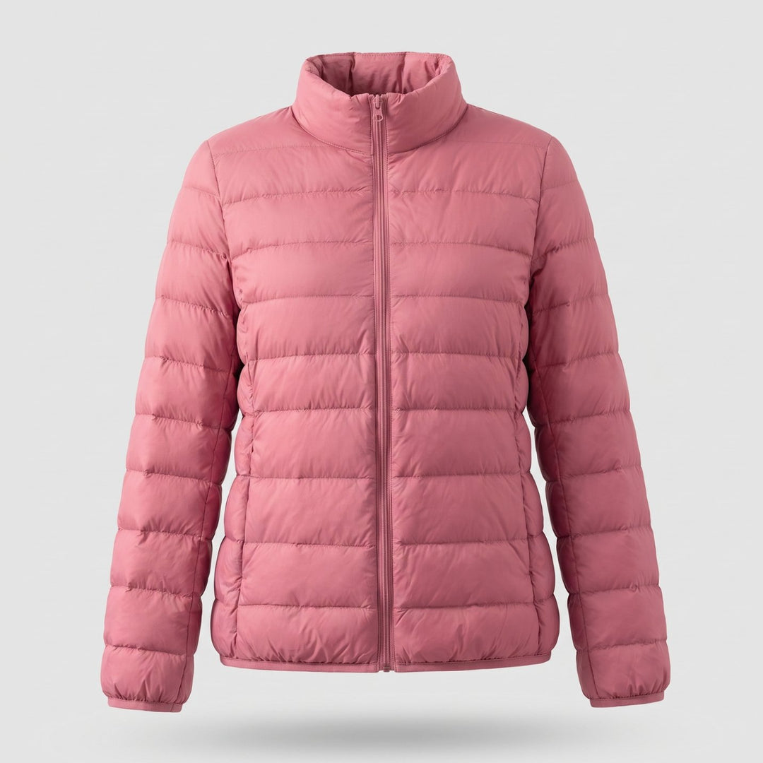 Women's Lightweight Down-Fill Stand-Collar Quilted Jacket - Pink