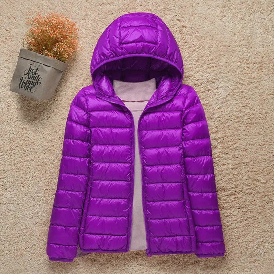 Women's Lightweight Hooded Quilted Jacket Packable Puffer - Lilac