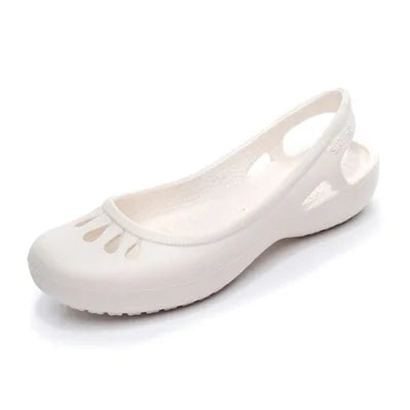 Women's Lightweight Waterproof Jelly Comfortable Sandals Slingback Flats - White