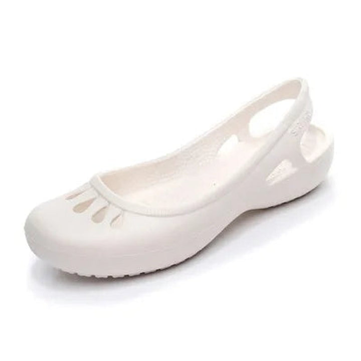 Women's Lightweight Waterproof Jelly Comfortable Sandals Slingback Flats - White