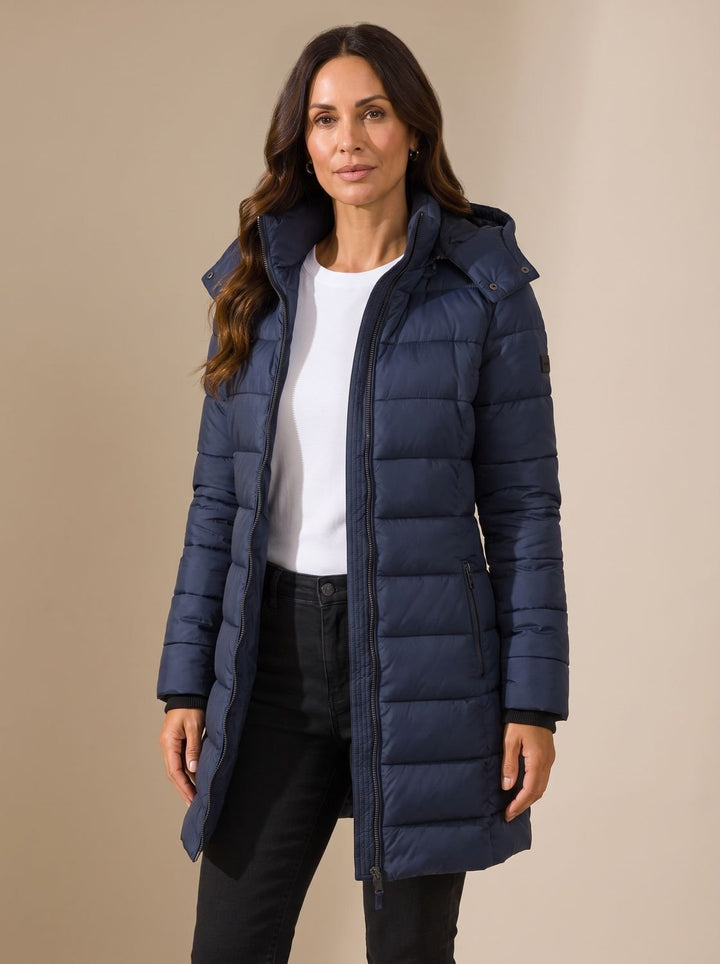 Women's Long Hooded Puffer Jacket Insulated Quilted Winter Coat