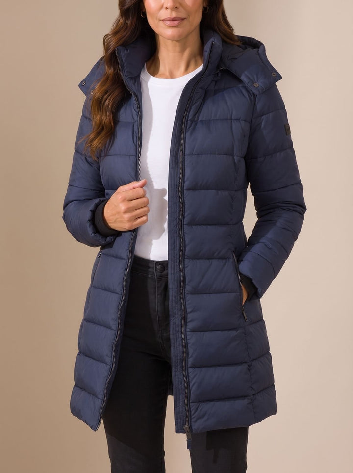 Women's Long Hooded Puffer Jacket Insulated Quilted Winter Coat