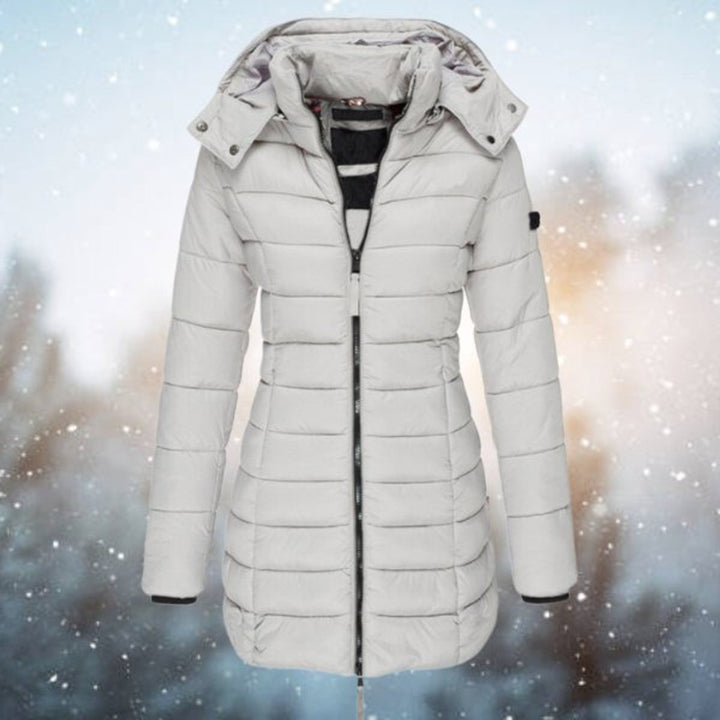 Women's Long Hooded Quilted Jacket Insulated Puffer Coat - Gray