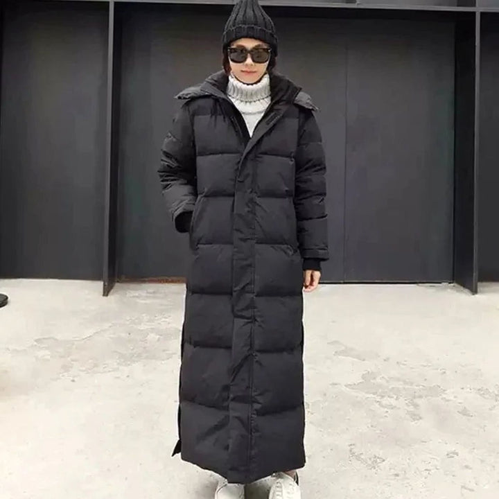 Women's Long Puffer Coat Removable Hood Maxi Winter Jacket