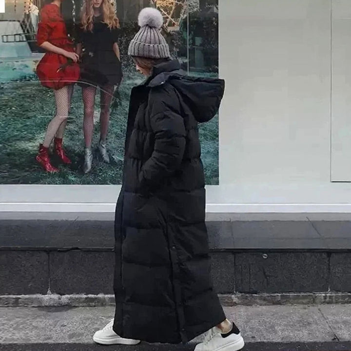 Women's Long Puffer Coat Removable Hood Maxi Winter Jacket